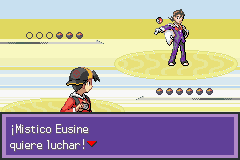 Combate contra Eusine tras la aparición de Suicune